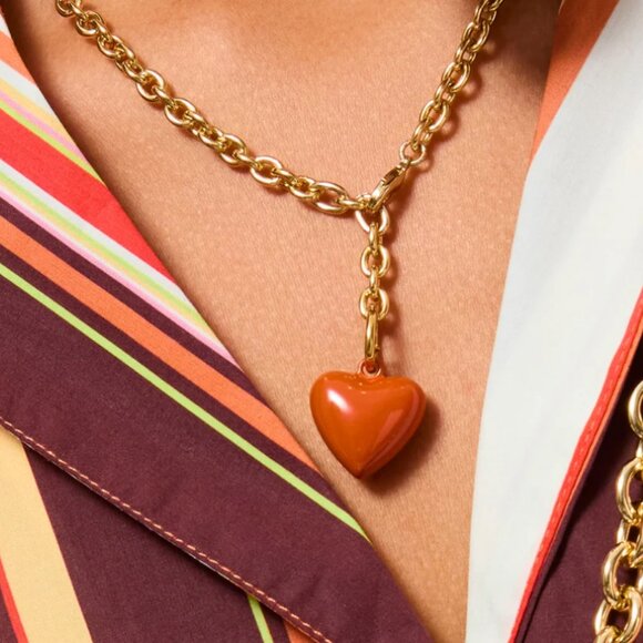 Roxanne Assoulin The Mini Puffy Heart Charm Necklace Sienna - Picture 1 of 4